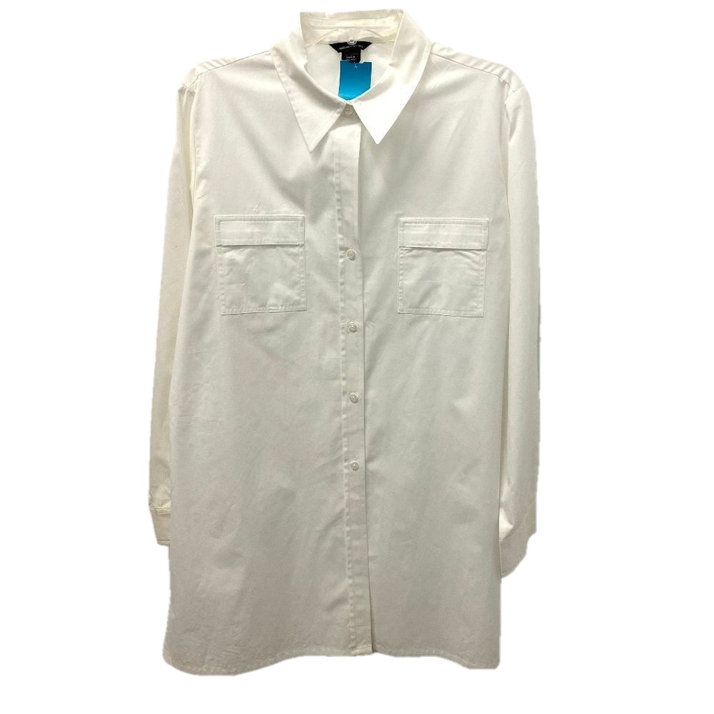 Moda International White Cotton Button Down Tunic